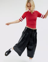 Cropped Ribbed T-shirt