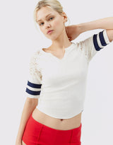 Cropped Ribbed T-shirt