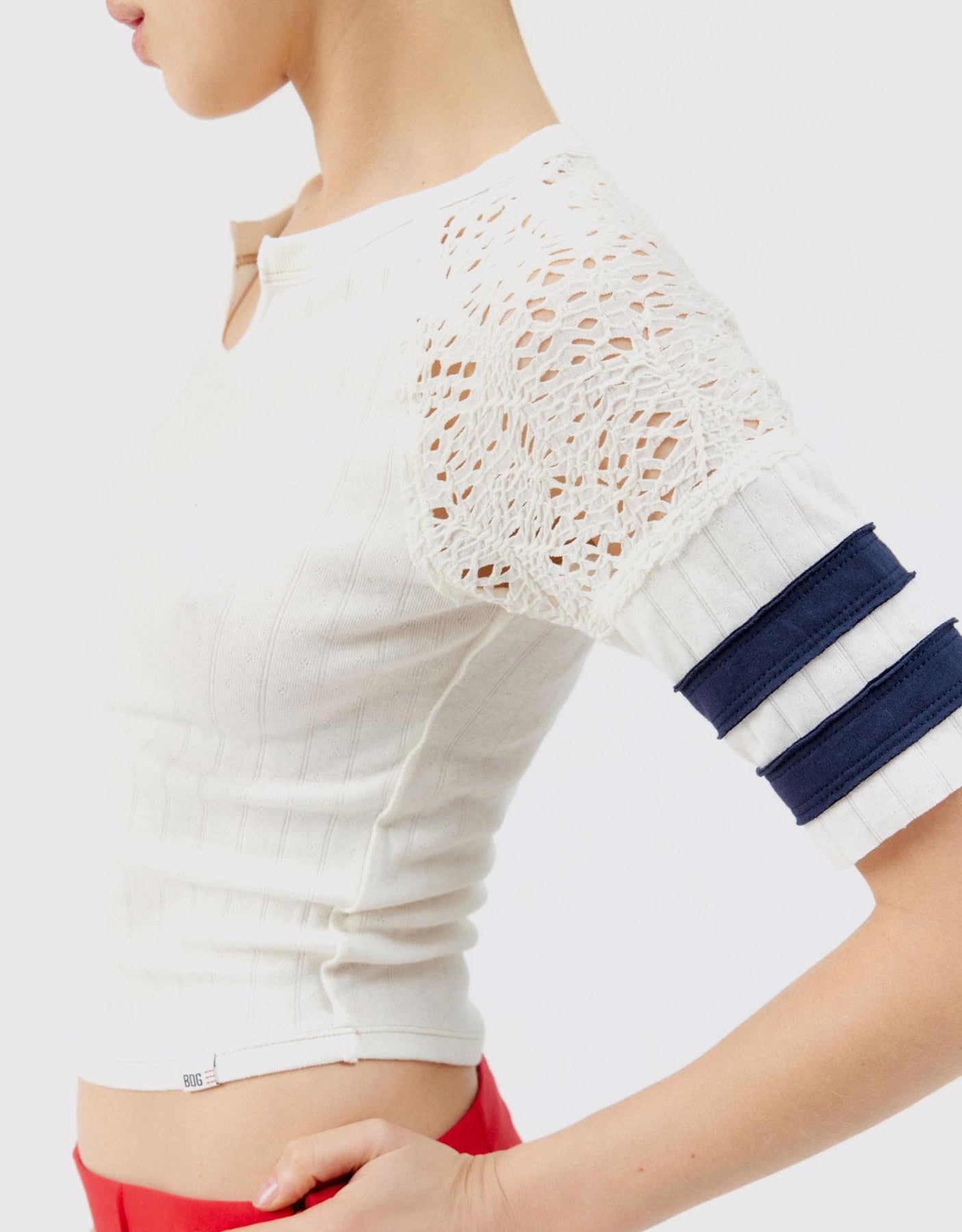 Cropped Ribbed T-shirt