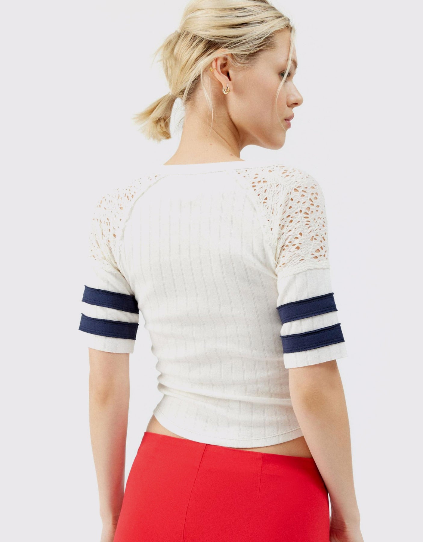 Cropped Ribbed T-shirt
