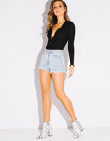 Button Up Top Black - Avone - Ultimate Shopify Theme