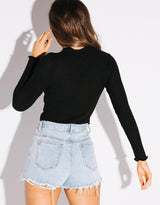 Button Up Top Black - Avone - Ultimate Shopify Theme