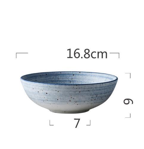 KINGLANG Nordic Style Ceramic Pottery Noodle Soup Salad Bowl Tray Steak Plate Dish PlateFlat Tableware