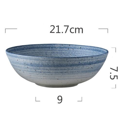KINGLANG Nordic Style Ceramic Pottery Noodle Soup Salad Bowl Tray Steak Plate Dish PlateFlat Tableware