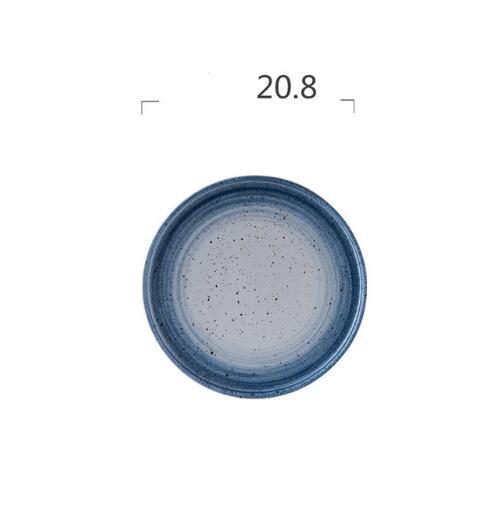 KINGLANG Nordic Style Ceramic Pottery Noodle Soup Salad Bowl Tray Steak Plate Dish PlateFlat Tableware