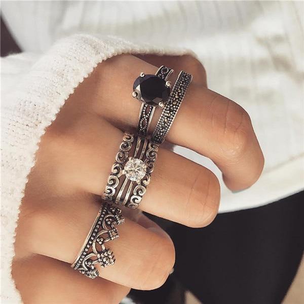 Gold Star Heart Ring Set - Avone - Ultimate Shopify Theme