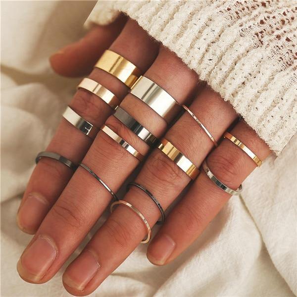 Gold Star Heart Ring Set - Avone - Ultimate Shopify Theme