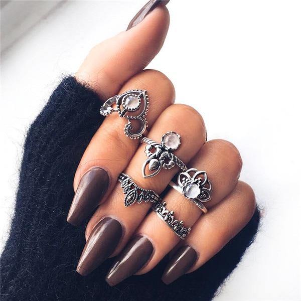 Gold Star Heart Ring Set - Avone - Ultimate Shopify Theme