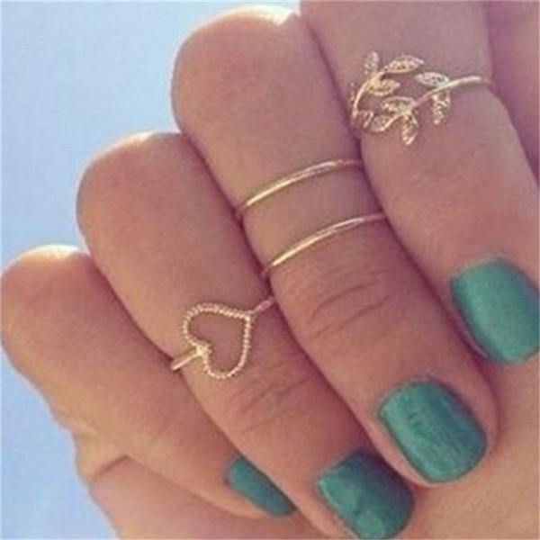 Gold Star Heart Ring Set - Avone - Ultimate Shopify Theme