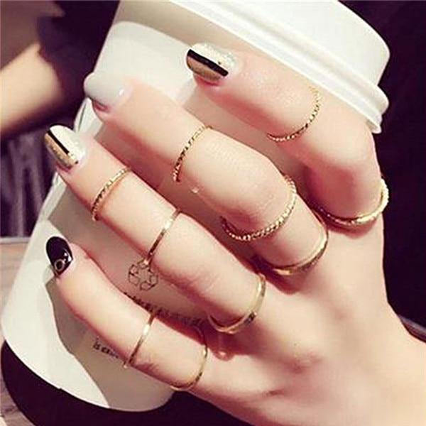 Gold Star Heart Ring Set - Avone - Ultimate Shopify Theme