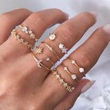 Silver Color Star Moon Rings Set - Avone - Ultimate Shopify Theme