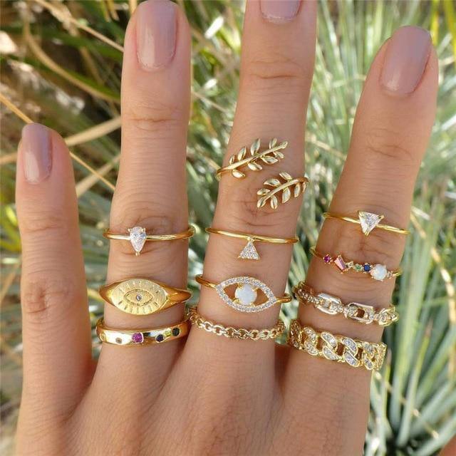 Silver Color Star Moon Rings Set - Avone - Ultimate Shopify Theme