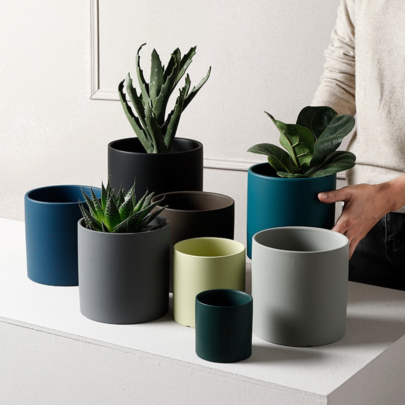 Cylindrical Shape Flower Pot