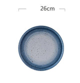 KINGLANG Nordic Style Ceramic Pottery Noodle Soup Salad Bowl Tray Steak Plate Dish PlateFlat Tableware