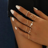 Gold Star Heart Ring Set - Avone - Ultimate Shopify Theme