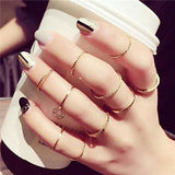 Gold Star Heart Ring Set - Avone - Ultimate Shopify Theme